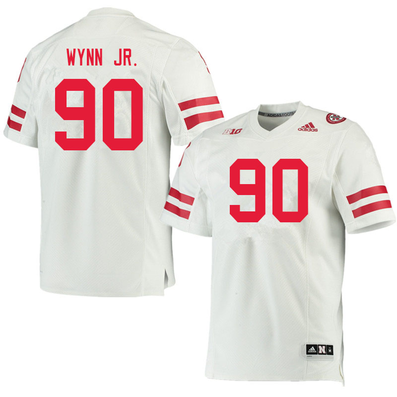 Men #90 Stephon Wynn Jr. Nebraska Cornhuskers College Football Jerseys Sale-White